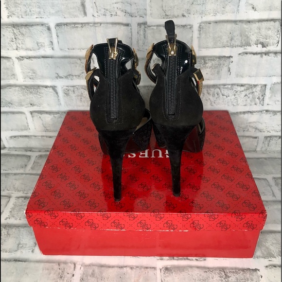 Guess “Katrines 3” Black Platform Stiletto 8. New - Picture 8 of 12